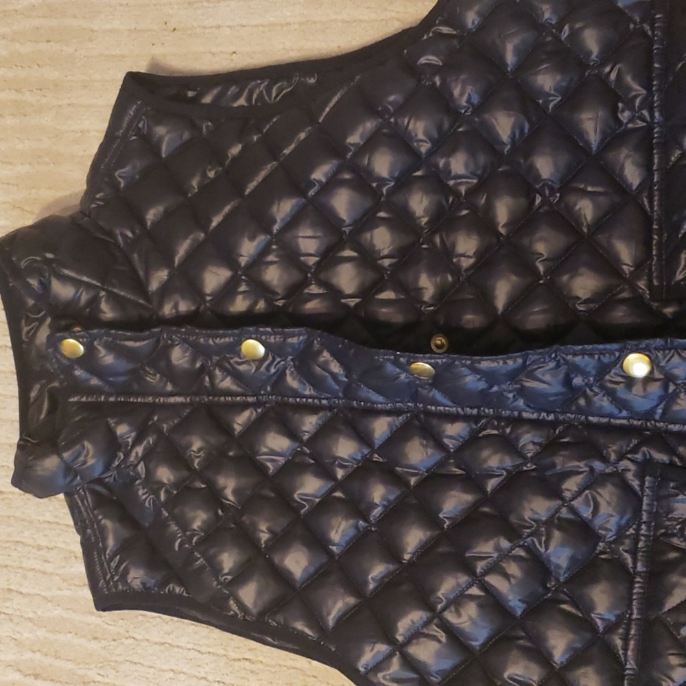 J. Crew, size S Navy Blue Vest with Gold Hardware